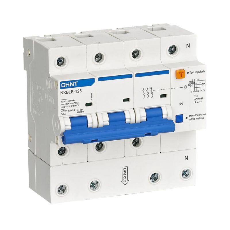 Выключатель автоматический дифференциального тока C 80А 300мА тип AC 10кА NXBLE-125 3P+N электронный (R) CHINT 820610