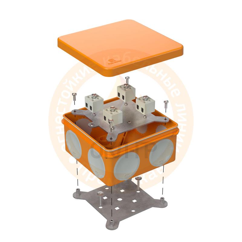 Коробка огнестойкая ОП двухкомпонентная 60-0300-FR6.0-4 Е15-Е120 100х100х50 Промрукав 60-0300-FR6.0-4